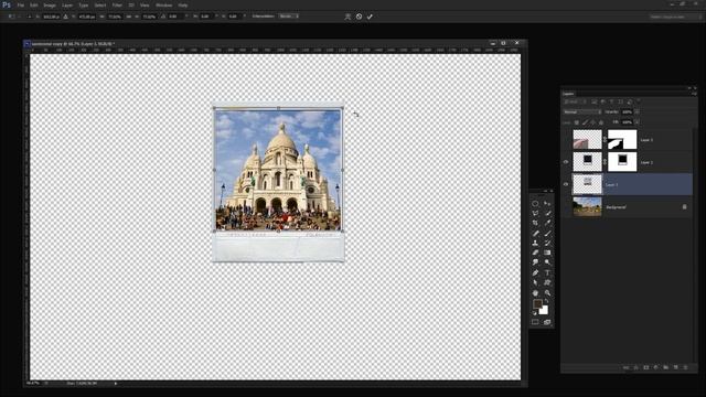 Photoshop - Hold your own Polaroid photo - collage