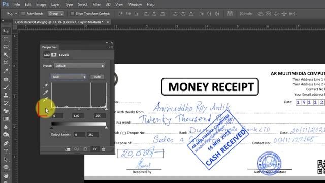 How To Remove Signature & Stamp Seal From Document In Photoshop |Clean Scan Handwriting In Document