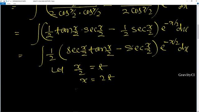 Q99 | Integrate ∫√(1-sinx )/(1+cosx ) e^(-x∕2) dx |