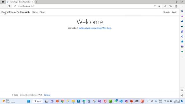 Online Resume Builder Project in ASP.NET CORE 7.0 | Getting Started with scratch project Day-1