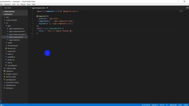 angular 4 setup in visual studio code |  Editing  angular app | Hindi tutorial | Lecture 3