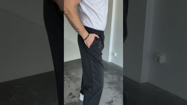 Мужские спортивные штаны из трикотажа двунитка графит