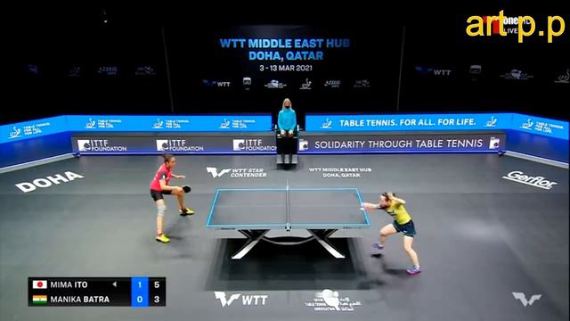 ito mima vs manika batra 탁구 pingpong