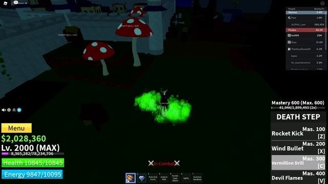 Best Diamond  DeathStep One Shot ComboBounty Hunt l Roblox  Blox fruits update 15  25M