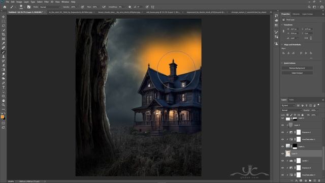 Surreal Old House Photo Manipulation Photoshop Tutorial
