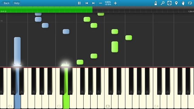 Дыши - Взгляни На Небо на пианино Synthesia