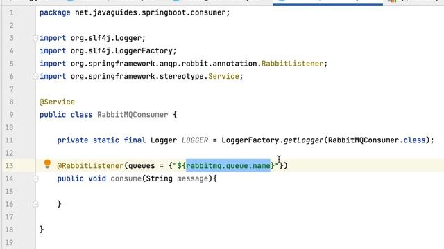 Spring Boot RabbitMQ Tutorial - #12- Create RabbitMQ Consumer