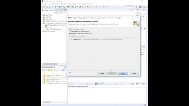 GitHub Import into Eclipse