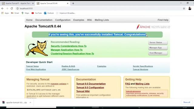 How to Download and Configure Apache Tomcat 9.0 from Zip Archive in Windows 10