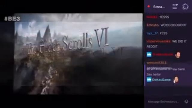 Twitch Chat Live Reaction to TES 6 Teaser Trailer
