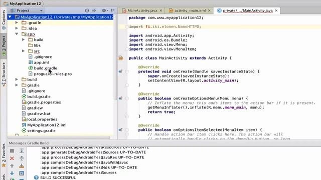 How to use NanoHttpd in Android Studio