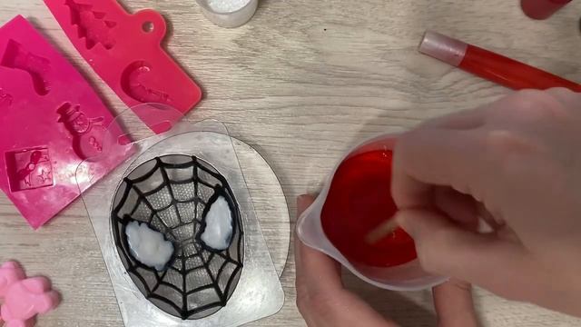 Мыло Маска человека-паука  Мастер класс  Два способа заливки  Мыло ручной работы