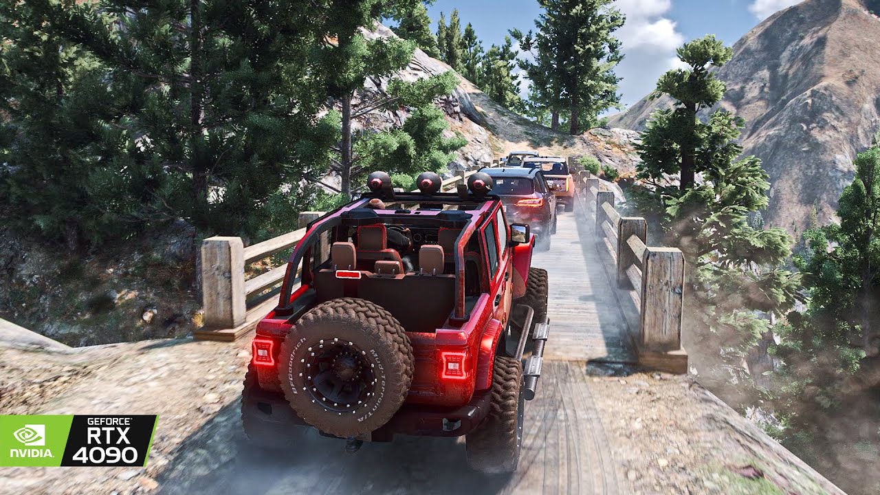 GTA 5- Реалистичная Растительность И Фотореалистичная Графика - ВНЕДОРОЖНЫЙ КОНВОЙ превысил RTX 4090