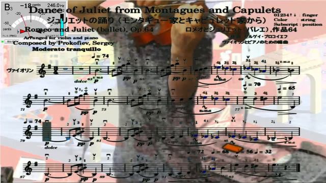 Violin practice 180th, "Dance of Juliet" from Montagues and Capulets, Romeo and Juliet by Prokofiev