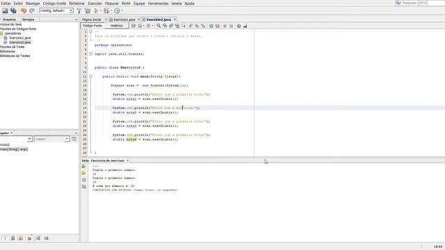 Faça um programa que receba 4 notas e calcula a média. - Java