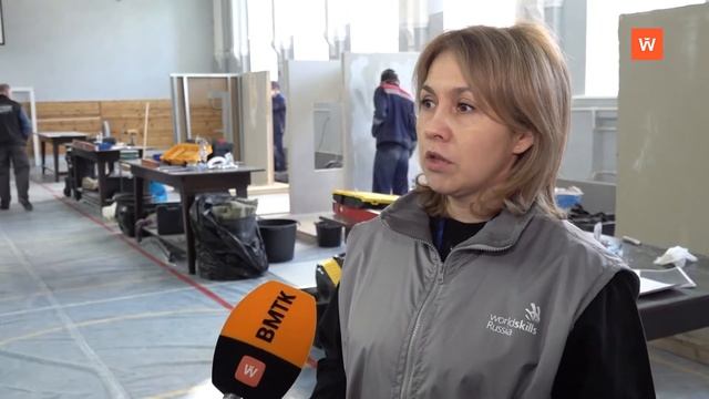 Репортаж с площадки "Сухое строительство и штукатурные работы" из колледжа "Александровский"
