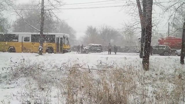 Снегопад в Хабаровске 24.10.15