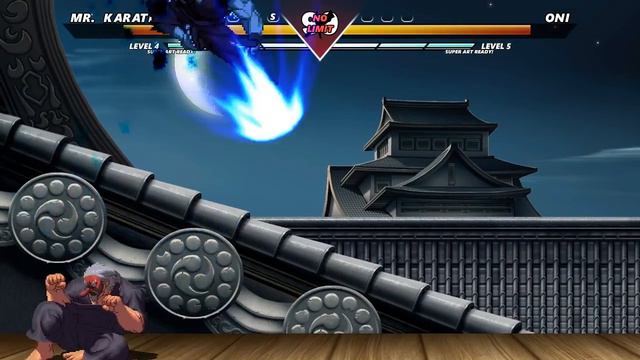 Mugen King Of Fighters Mr Karate vs Street Fighter Oni Gouki
