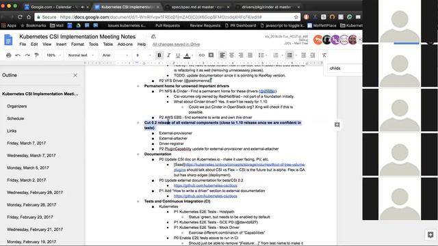 Kubernetes SIG Storage - CSI Implementation Workgroup 20180309