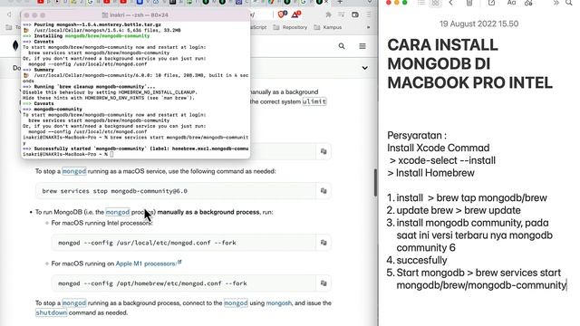 Install Mongodb di Macbook Pro Lewat Terminal #MacOS #monterrey