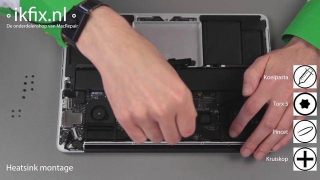 MacBook Retina 13 inch Heatsink vervangen