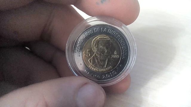 Биметаллические монеты Мексика 5 песо 2009 (416) Педро Морено