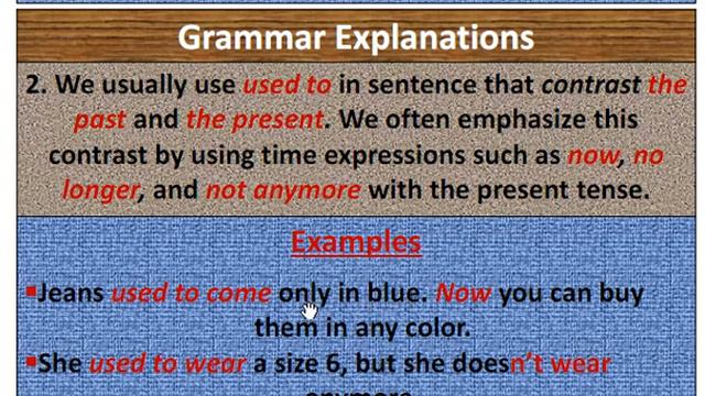 How to use "Used to" in the past ? (45)