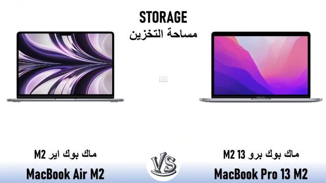 مقارنة MacBook Air M2, 2022 VS MacBook 13-in  M2, 2022