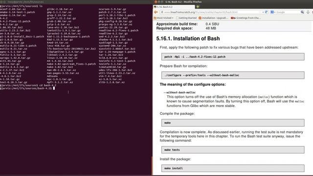LFS 7.4 - 5.16 Bash-4.2 video 22