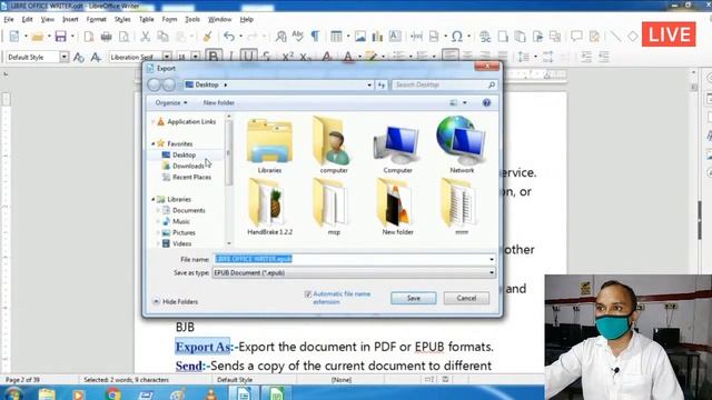 LibreOffice Writer Tutorial File Menu Part 2 (Live)