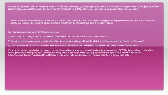 Graceful termination of kubernetes pods