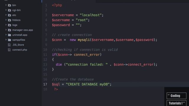 How to create a database in PHP