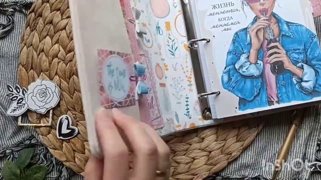 Молочный планер с девушкой / Планер ручной работы на кольцевом механизме / Скрапбукинг