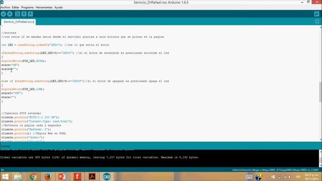 Comunicación Ethernet via Arduino (Servidor)