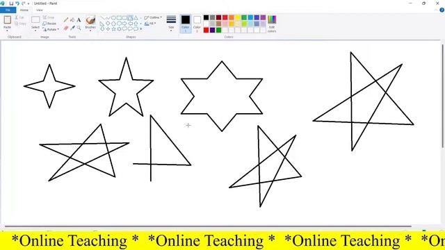How to draw polygon shapes and star #OnlineTeachingComputer  #Purangondaliya #GujaratiLanguage