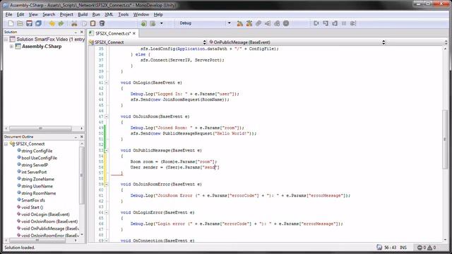Unity: SmartFox (005): Sending a Public Message