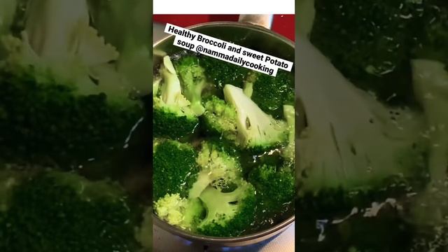 Healthy, quick Broccoli soup with Sweet Potato