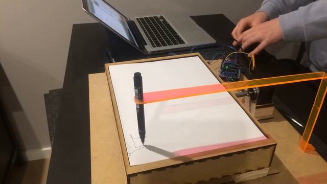Drawing machine with two stepper motors and a joystick