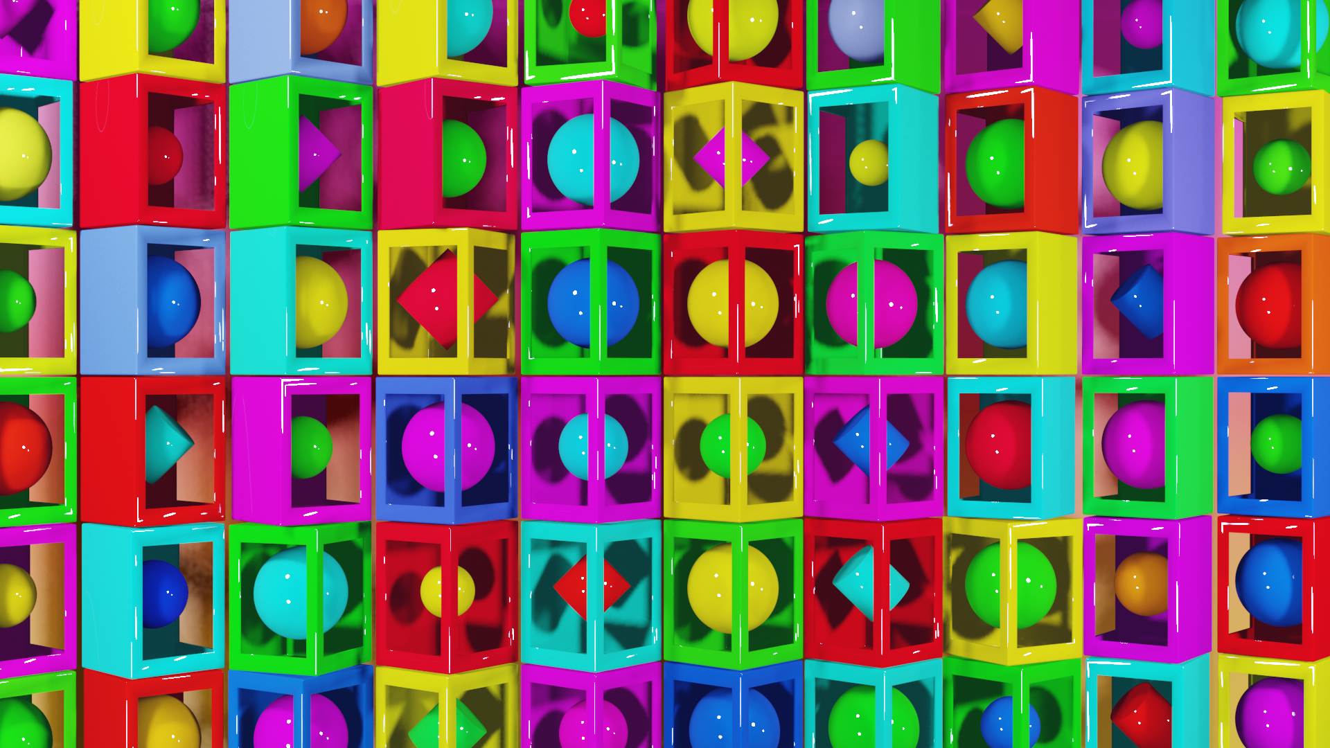 Blender 3d Завораживающие фигуры кубики.