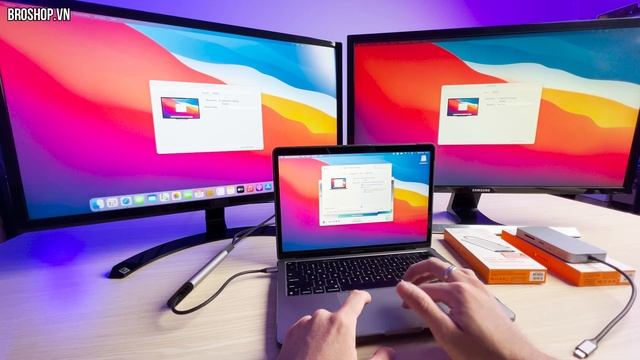 Hướng dẫn xuất Macbook M1 ra 2 màn hình 4K, Sử dụng cùng lúc 3 màn: HYPERDRIVE DUAL 4K HDMI
