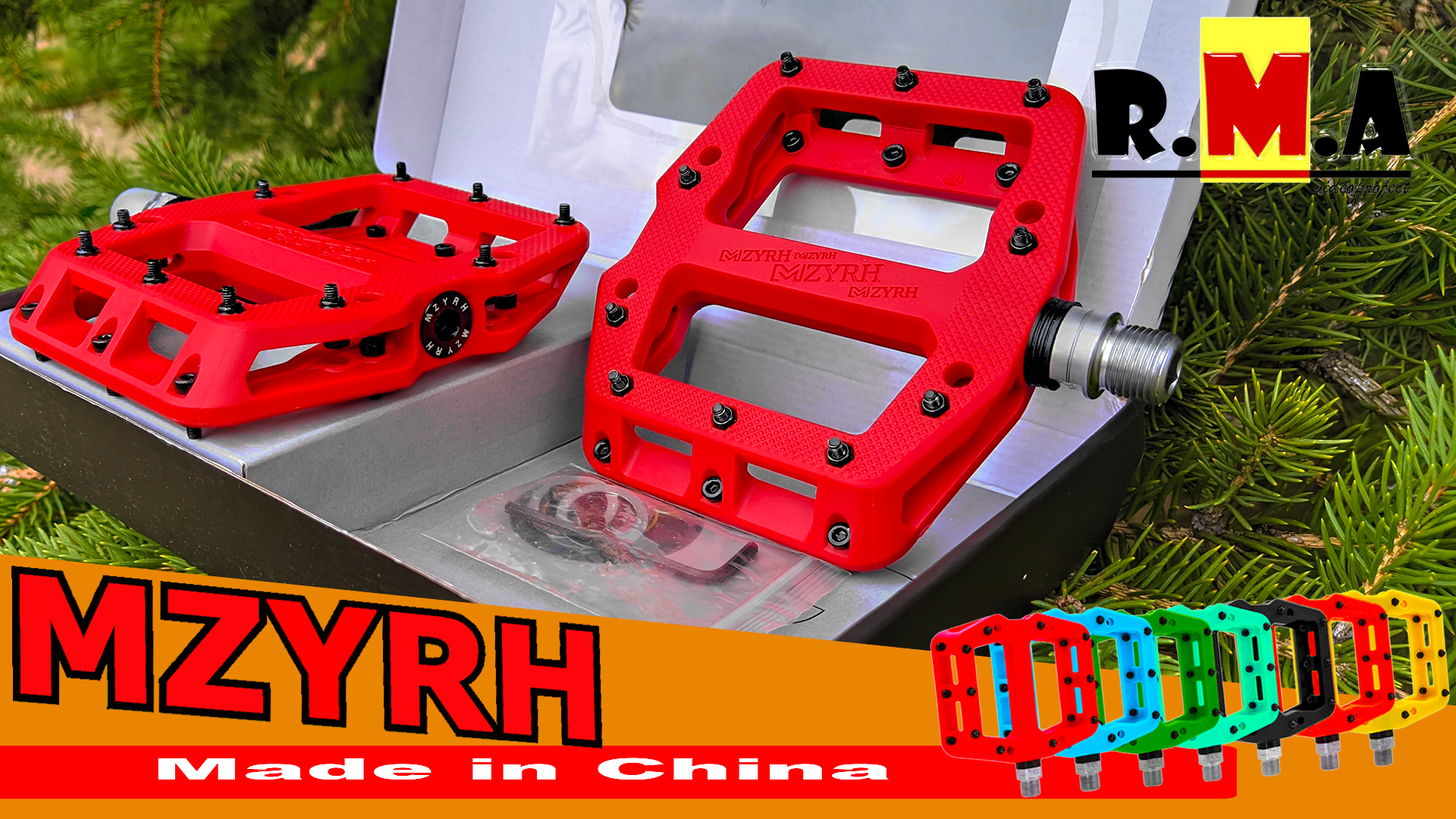 MTBBMX педали с пластиковой платформой и агрессивными шипами от MZYRH - model 926