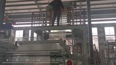 Экструдер для многослойной пленки ABA (обзорное видео при тестировании на заводе)