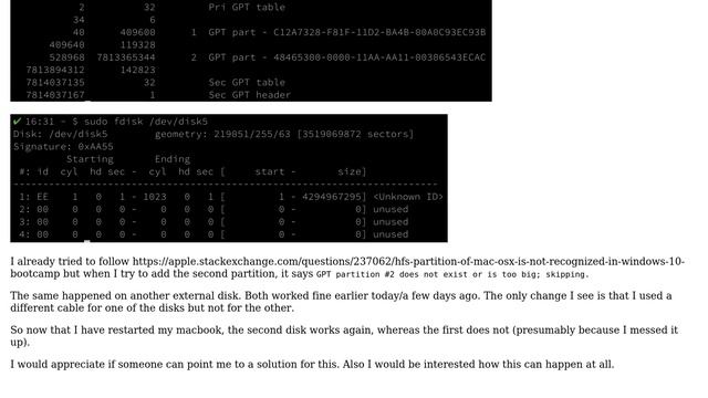Apple: External HDD with encrypted mac partitions is no longer recognized