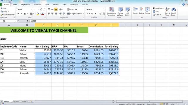 Read only access by locking individual cells #Excel 06