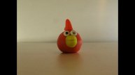 Как лепить из Play Doh красную злую птицу из мультфильма Angry birds