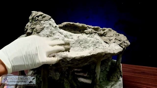 how to make amazing lava texture cement pot | how to make bonsai pots from cement