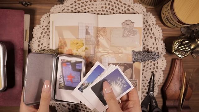 ASMR 폴라로이드 엽서로 빈티지 다꾸 팅글?️일기 Scrapbooking Journaling Relaxing Sounds