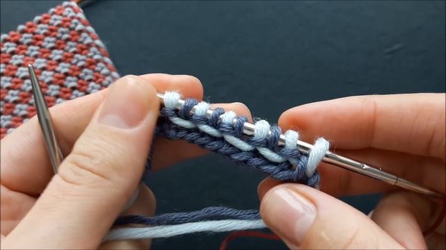 ПРОСТОЙ ДВУХЦВЕТНЫЙ УЗОР СПИЦАМИ! Simple two-color pattern knitting!