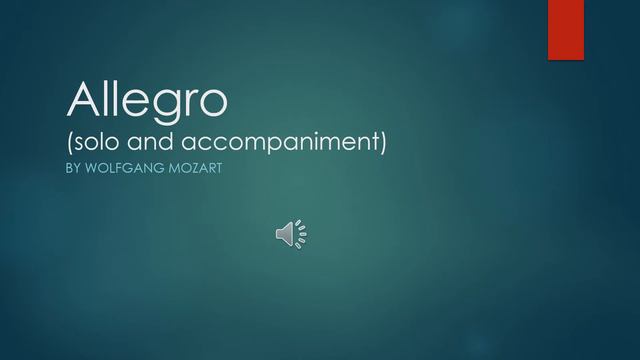 Mozart Allegro Saxophone   Solo and Accompaniment