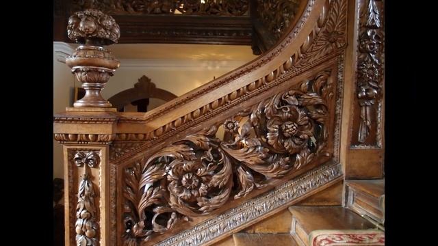 Красивые лестницы в доме. Резные лестницы из дерева.